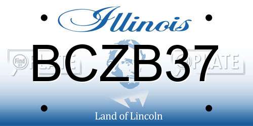 BCZB37 Illinois License Plate