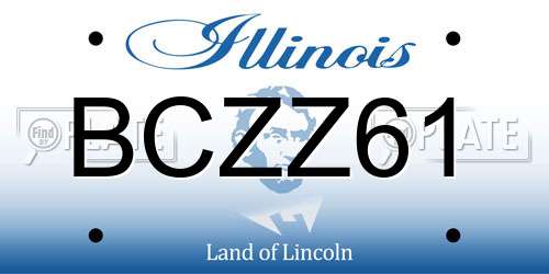 BCZZ61 Illinois License Plate