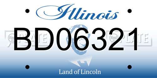 BD06321 Illinois License Plate