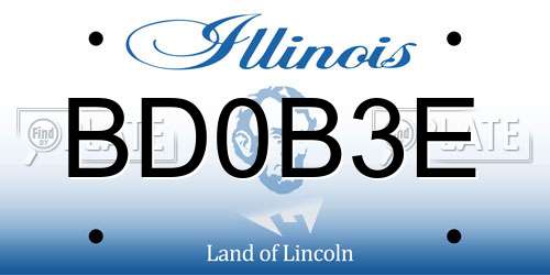 BD0B3E Illinois License Plate