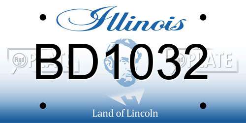 BD1032 Illinois License Plate