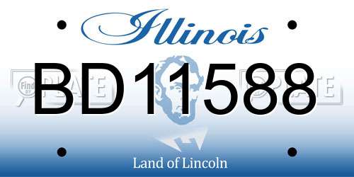 BD11588 Illinois License Plate