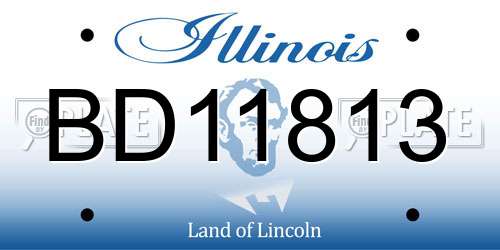 BD11813 Illinois License Plate