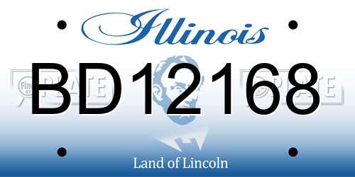 BD12168 Illinois License Plate