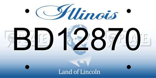 BD12870 Illinois License Plate