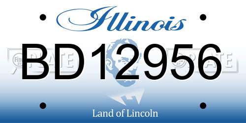 BD12956 Illinois License Plate