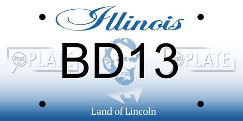BD13 Illinois License Plate