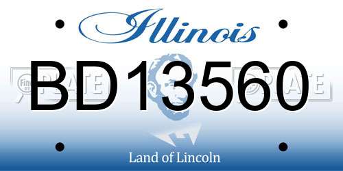BD13560 Illinois License Plate