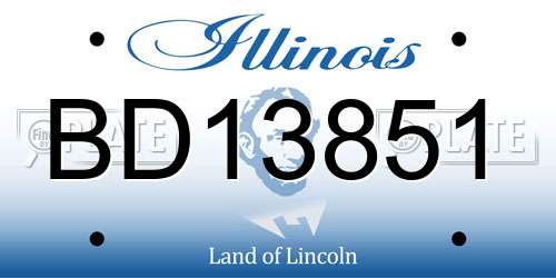 BD13851 Illinois License Plate