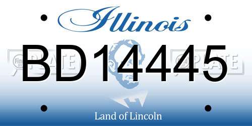 BD14445 Illinois License Plate