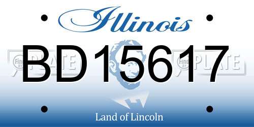 BD15617 Illinois License Plate