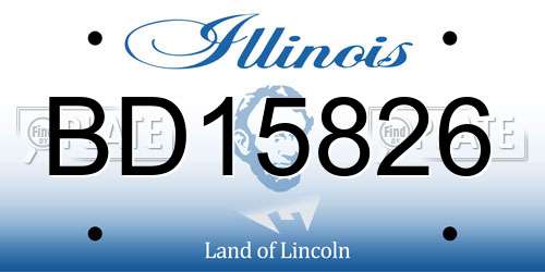 BD15826 Illinois License Plate