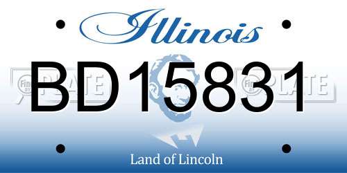 BD15831 Illinois License Plate