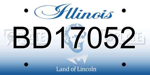 BD17052 Illinois License Plate