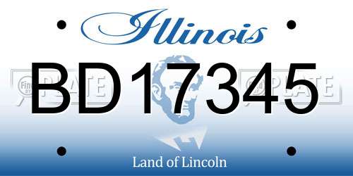 BD17345 Illinois License Plate
