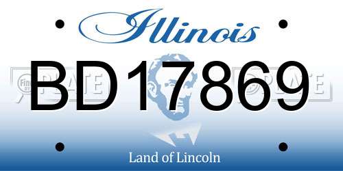 BD17869 Illinois License Plate