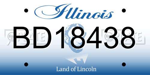BD18438 Illinois License Plate