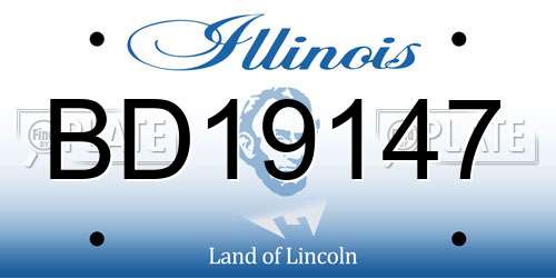 BD19147 Illinois License Plate