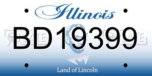 BD19399 Illinois License Plate