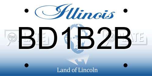 BD1B2B Illinois License Plate
