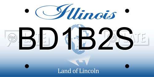 BD1B2S Illinois License Plate