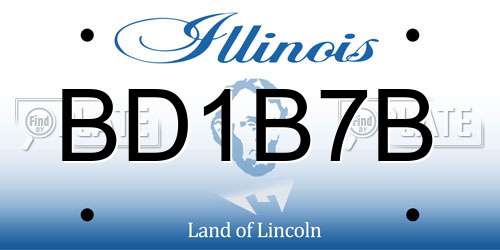 BD1B7B Illinois License Plate