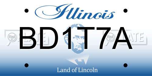 BD1T7A Illinois License Plate