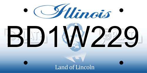 BD1W229 Illinois License Plate