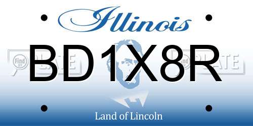 BD1X8R Illinois License Plate