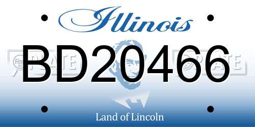BD20466 Illinois License Plate