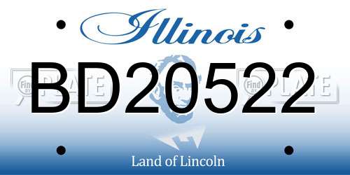 BD20522 Illinois License Plate