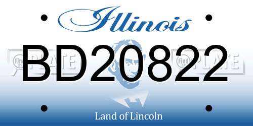BD20822 Illinois License Plate