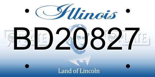 BD20827 Illinois License Plate