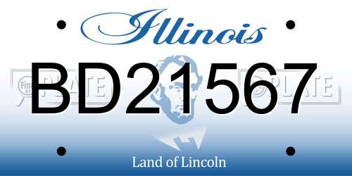 BD21567 Illinois License Plate