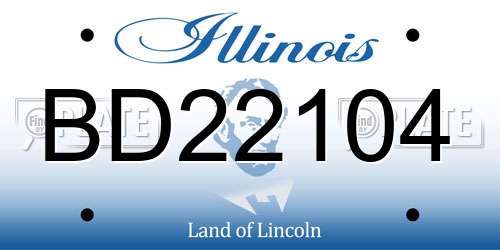 BD22104 Illinois License Plate