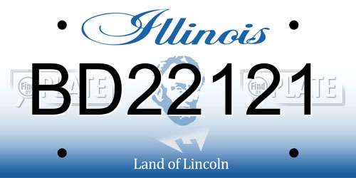 BD22121 Illinois License Plate