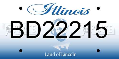 BD22215 Illinois License Plate