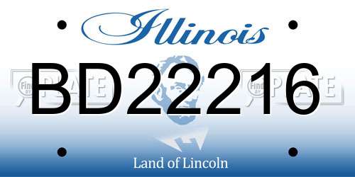 BD22216 Illinois License Plate