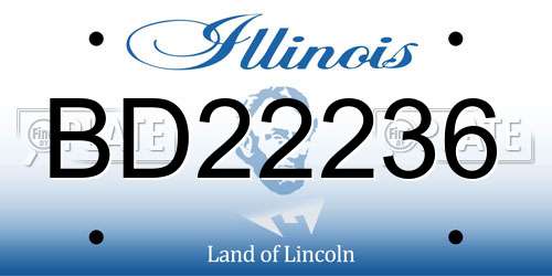 BD22236 Illinois License Plate