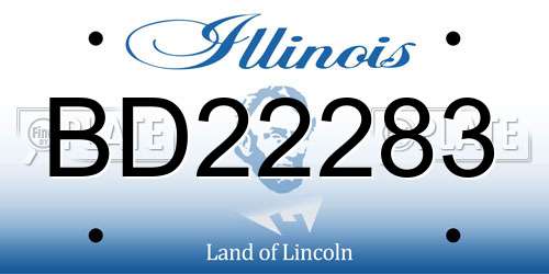 BD22283 Illinois License Plate