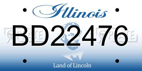 BD22476 Illinois License Plate