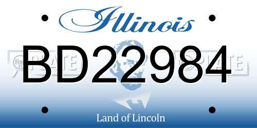 BD22984 Illinois License Plate