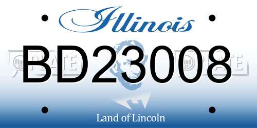 BD23008 Illinois License Plate