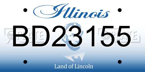 BD23155 Illinois License Plate