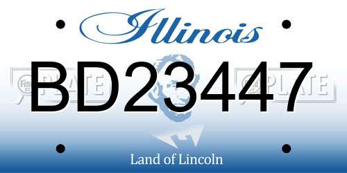 BD23447 Illinois License Plate