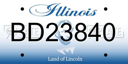 BD23840 Illinois License Plate