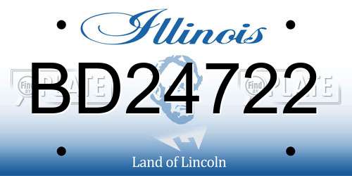 BD24722 Illinois License Plate