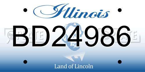 BD24986 Illinois License Plate