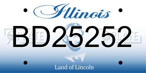 BD25252 Illinois License Plate
