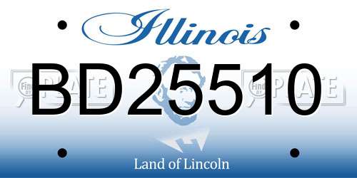BD25510 Illinois License Plate